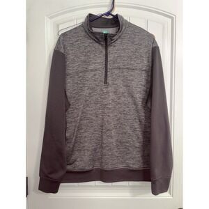 PRO TOUR Mens Size L Gray 1/4‎ ZIP Long Sleeve Pullover Golf Shirt Sweater